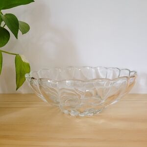 Hazel Atlas Swirl Glass Serving Bowl